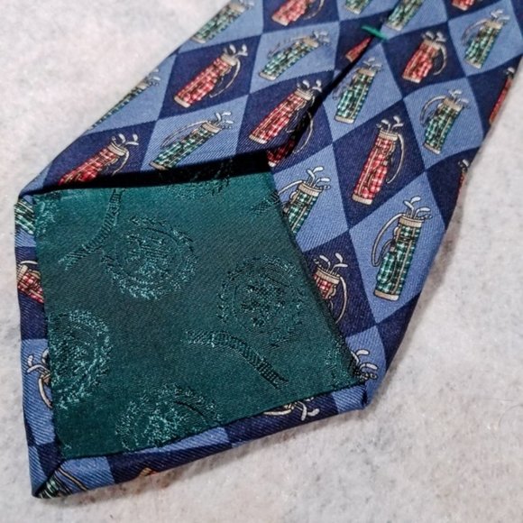 Tommy Hilfiger Italian Silk Golf Tie, Made in USA - Picture 6 of 8